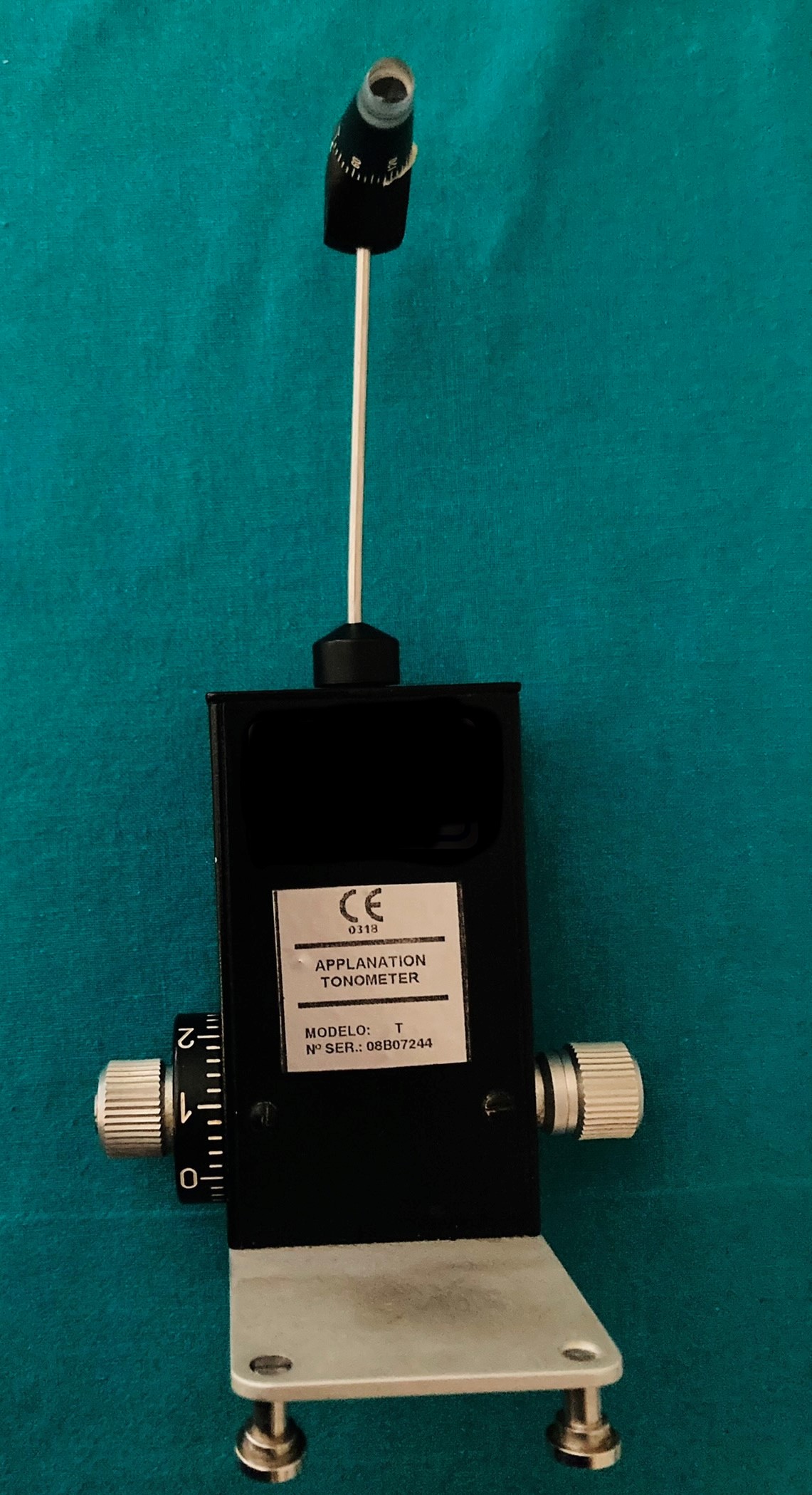 Goldmann Applanation Tonometer (GAT) used to measure intraocular pressure (IOP).