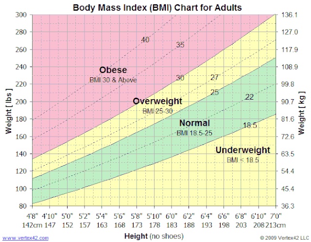 Body mass index (BMI) chart