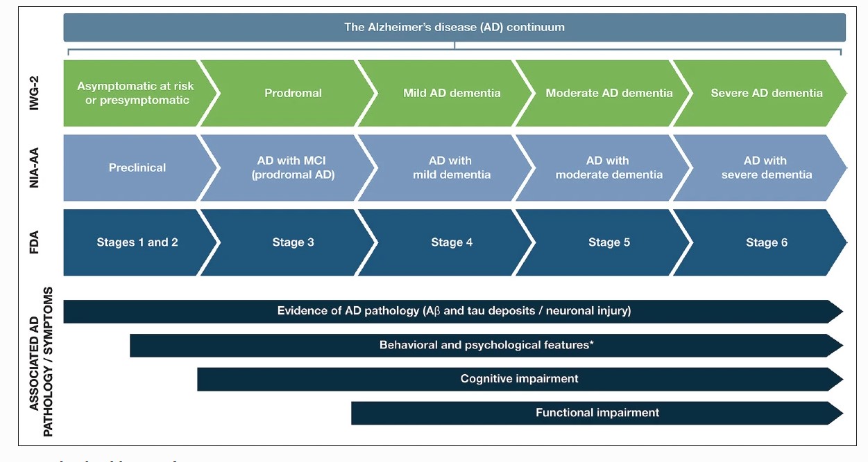 AD Stages from Preclinical to Severe Disease